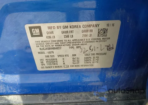 2017 Buick Encore Preferred z USA, uszkodzony, nr VIN KL4CJASB4HB048237